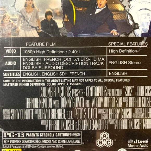 π2/$20π2012 (Blu-ray Disc, 2010) John Cusack, Chiwetel Ejiofor, Peet - SEALED - Picture 4 of 5